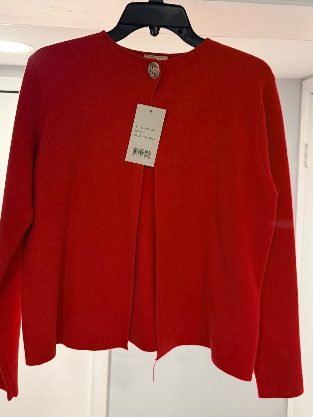 Brand New Sioni Red Single-Button Knit Cardigan